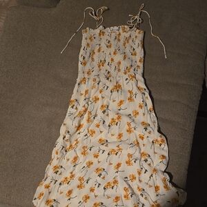 Reformation White and Yellow Floral Maxi Dress